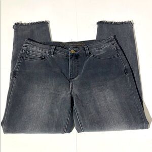 Soft Surroundings Womens Faded Black Gray Denim Jeans Ankle Cropped sz 8 casual